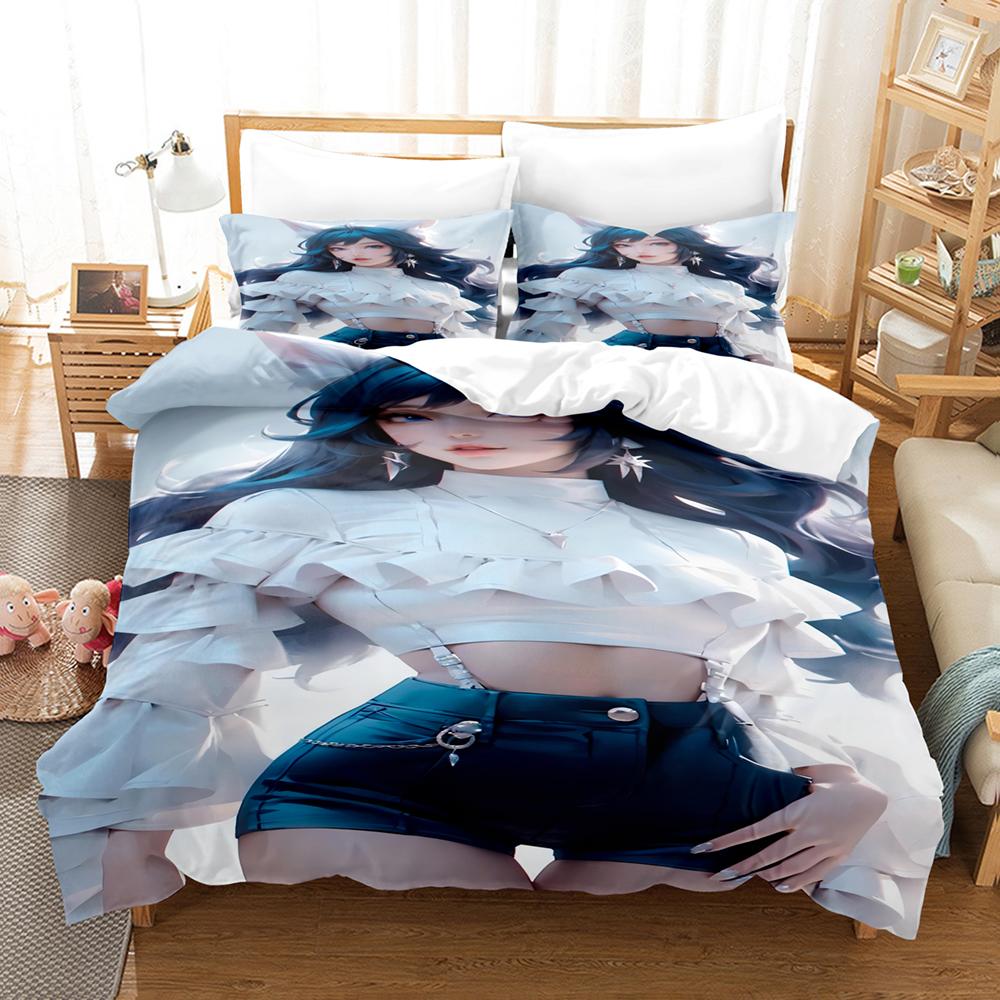 Комплект постельного белья Sexy Fox Girl, высококачественный пододеяльник, комплект постельного белья для молодежи, комплект постельного белья, комплект постельного белья размера King/Queen