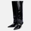 Microfiber Autumn Winter Shoes Stiletto High Heels Plus Size 45 Size 44 Size 46 Women Keep Warm Over-the-knee Boots