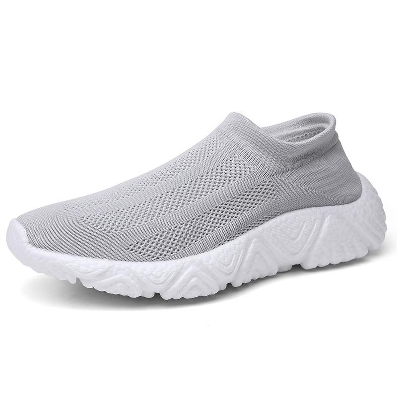 Men's Shoes Plus Size Summer New Lightweight Soft Sole Men's Sneaker Flying Woven Breathable Socks Casual Men's Shoes