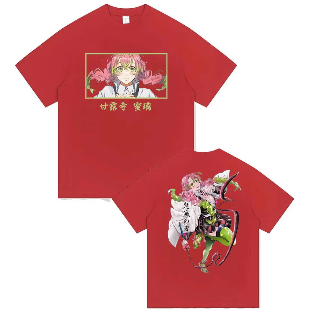 Аниме Клинок, рассекающий демонов Канроджи Мицури Футболка Kimetsu No Yaiba Эстетичная одежда Футболки Унисекс Мода Оверсайз Хлопковая футболка