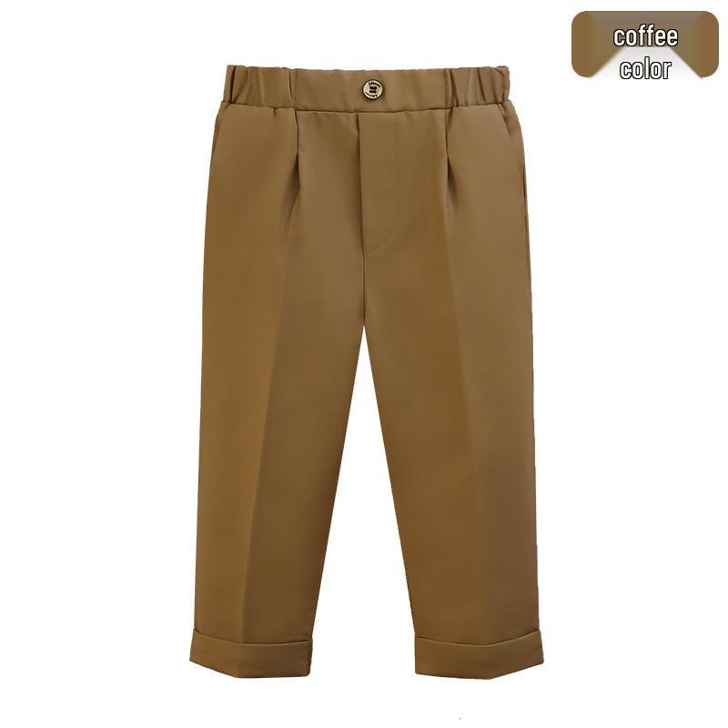 Детские однотонные брюки - Повседневные длинные брюки для мальчиков для школьной формы, Весенне-осенний костюм для выступлений