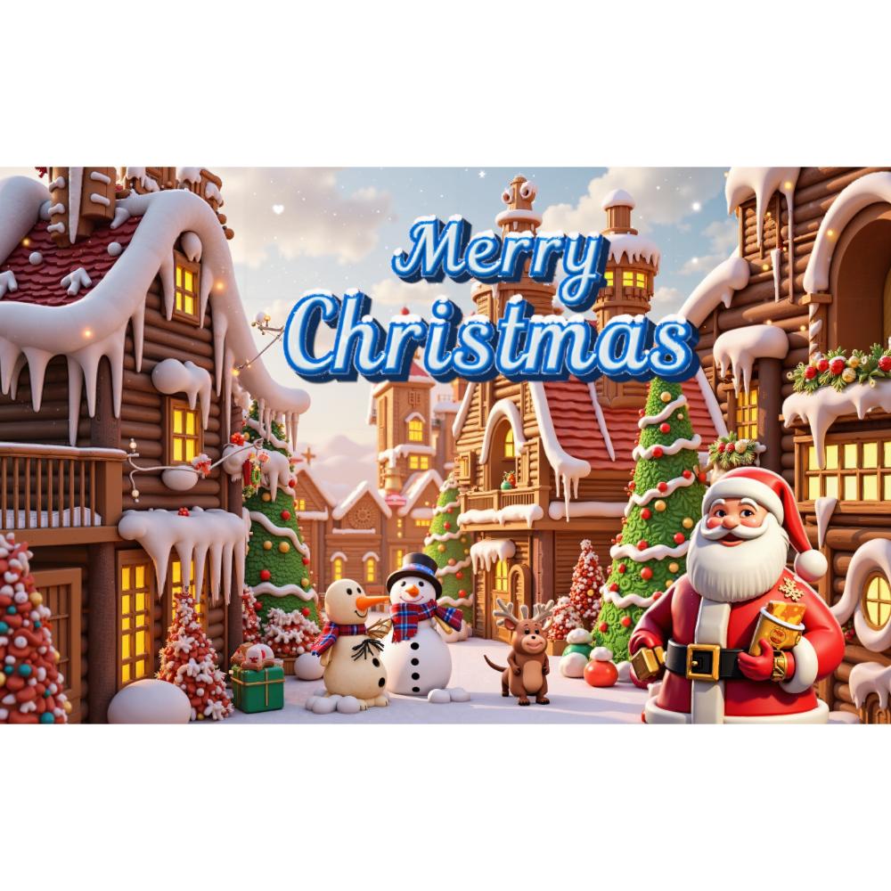 Large Polyester Merry Christmas Banner Outdoor and Home Garden Decorations for Holiday Party Backgrounds