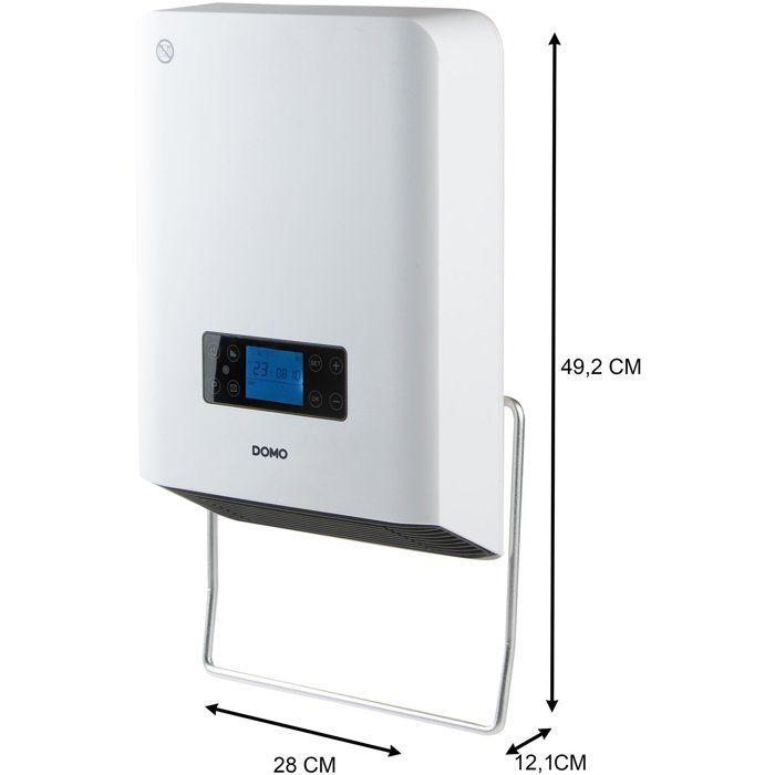 Chauffage de salle de bain - Céramique - 2100 W - DOMO - Chauffage céramique intelligent - Mural - Blanc