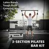 Multi-Functional Eco-friendly Natural Rubber Household Pilates Bar Set Resistance Band Elastic Rope Tension Exercise