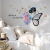 2 Pcs Wall Sticker Butterfly English Slogan Girl Flower Wall Sticker Paper Living Room Decoration Self Adhesive