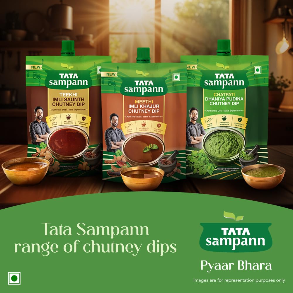 Tata Sampann Meethi Imli Khajur Chutney Dip 200 g Sweet Tangy Date Tamarind Sauce For Snacks And Chaats Everyday