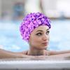 Шапочка для купания с дышащим 3D-цветком, женские шапочки для купания, мягкие, длинные, для дайвинга, защита ушей, аксессуары для бассейна