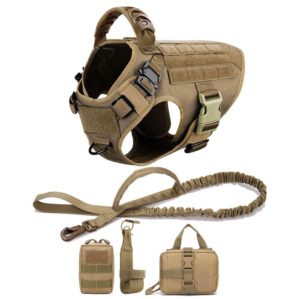 K9 Military Dog Harness Leash Bags Set Pet Tactical Vest Harnesses Walking Training Hunting For Large Dogs German Shepherd