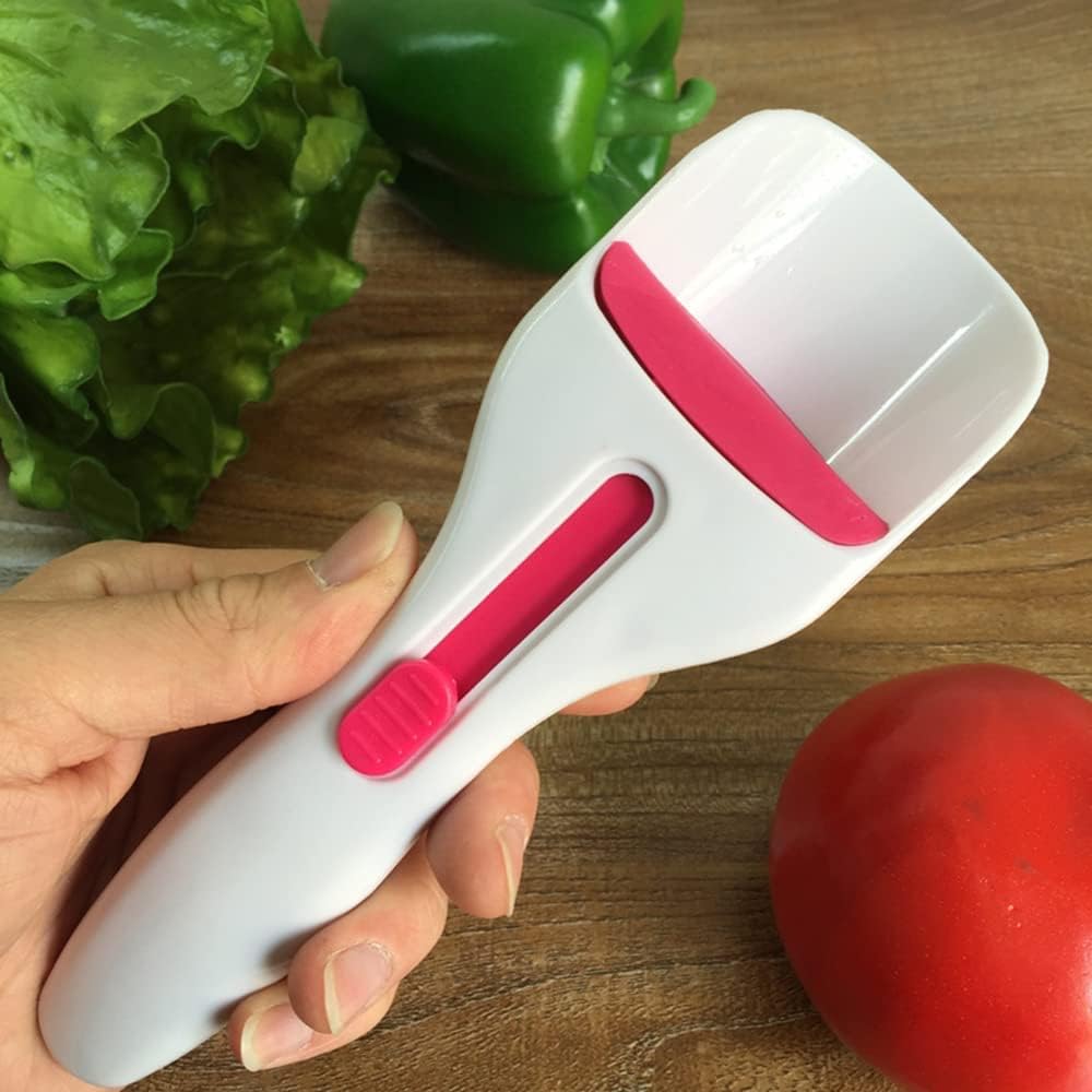 2 pcs Cake Flour Paste Distribution Scoop,Scoop Silicone Plunger Measures Cupcakes,One-Touch Sliding Button Dispenses Batter DIY Kitchen Baking Tools