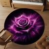 1pc Rose Purple Round Chair mat Area Rug - Non-Slip, Floor Mat for Office, Bedroom, and Indoor Decor -1002201