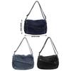 Elegant Jeans Shoulder Bag For Men And Women Casual Crossbody Bag Fashionable Satchel With Adjsutable Strap Light Blue less