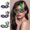 Фиолетовый Зеленый Желтый Маска Марди Гра с Пайетками Маскарадная Венецианский Карнавал Полумаска для Костюма на Хэллоуин Вечеринка Выпускной Бал Аксессуар для Косплея