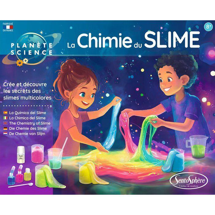 Kit Scientifique - SENTOSPHERE - La chimie du Slime - Pâtes gluantes - Gomme Origine Naturelle - Lavable facilement - Dès 8 ans