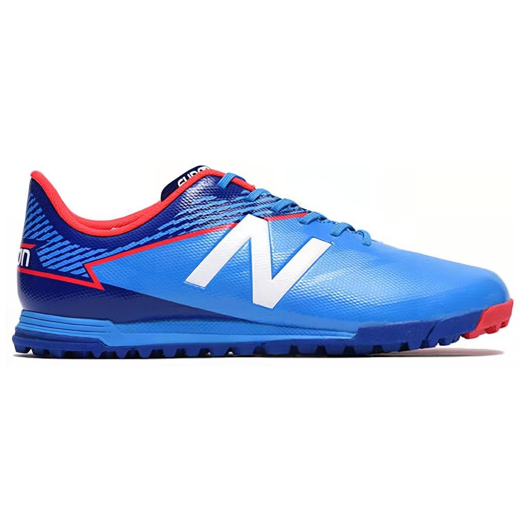 New Balance Furon 3.0 Диспетчерский Круглый Носок На Шнуровке AG (Резиновый короткий стержень) Амортизирующие Футбольные Бутсы Мужские футбольные бутсы Синий Красный MSFDTLT3