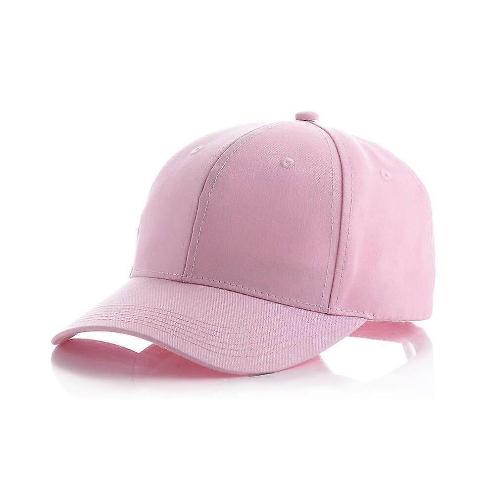 (Pink) Men Women Baseball Cap Solid Color Adjustable Unisex Baseball Cap Sports Tennis Golf