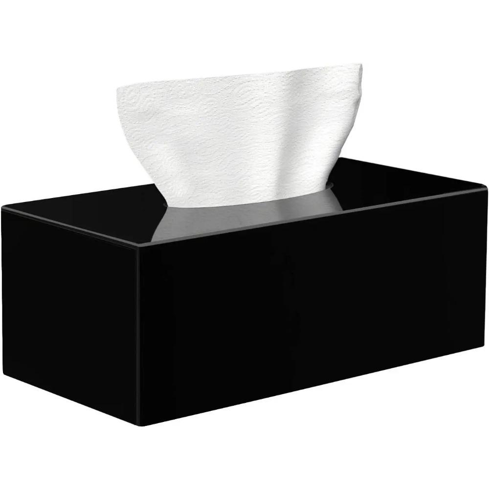 Акриловые чехлы для коробок с салфетками с магнитным основанием, органайзеры для сушилок и масок для ванной комнаты, офиса, автомобиля - белые прямоугольные