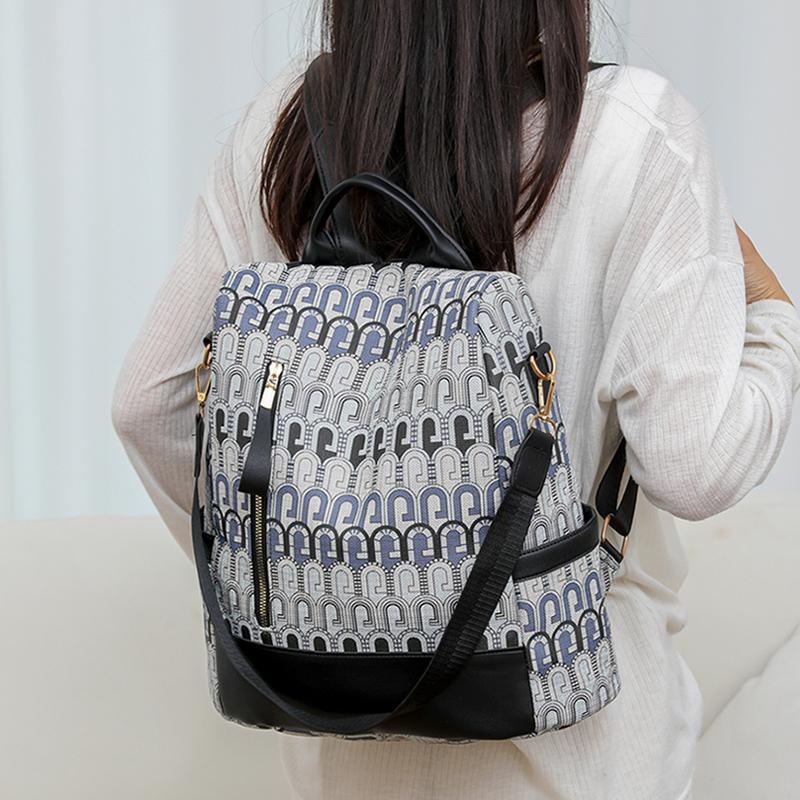 Рюкзак Anti-Theft, женский, большой емкости, мягкий кожаный рюкзак, контрастный цвет, многоцелевой, школьная сумка