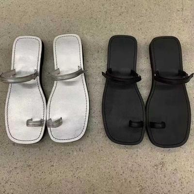 Овечья шкура версия тапочек с открытым носком женские на плоской подошве для улицы с закрытым носком шлепанцы темперамент ветер простые нескользящие пляжные римские сандалии