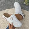 Women's Wedge Heel Sandals Half Slippers Lace Up Pattern Hollow Headed Women's Slippers Summer