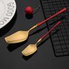Red Gold Matte Flatware Cutlery Set 18/10 Stainless Steel Food Tableware Home Steak Knife Fork Spoon Teaspoon Dinnerware Set