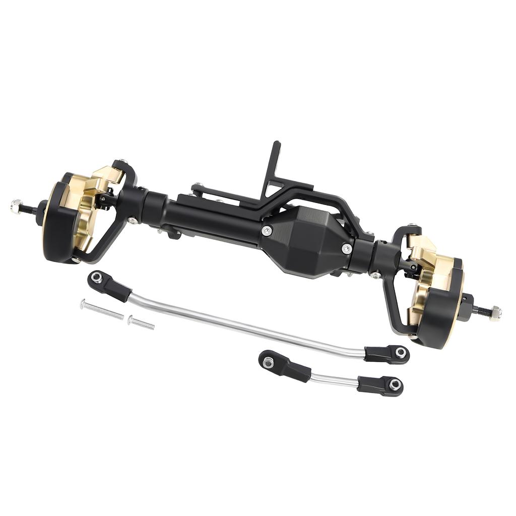 LCG Heavy Aluminum Front Rear Portal Axle Set+Brass Knuckles 50° 4WS for 1/10 RC Crawler Axial Capra 1.9 Chassis