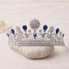 Роскошная Элегантная Голубая Тиара С Кристаллами для Невесты Свадебная Тиара для Кинсеаньера Короны Аксессуары для Волос