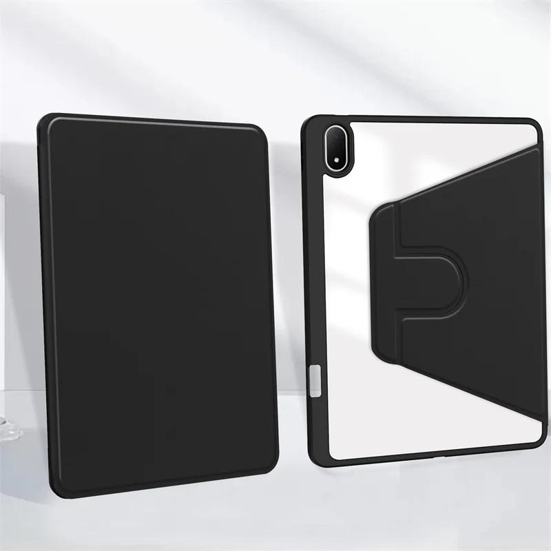 Чехол для Oneplus Pad 3 One Plus Pad 3 13,2 дюйма с держателем для карандаша, вращающийся на 360 градусов, из ПУ-кожи, акриловый, прозрачный, с жесткой подставкой