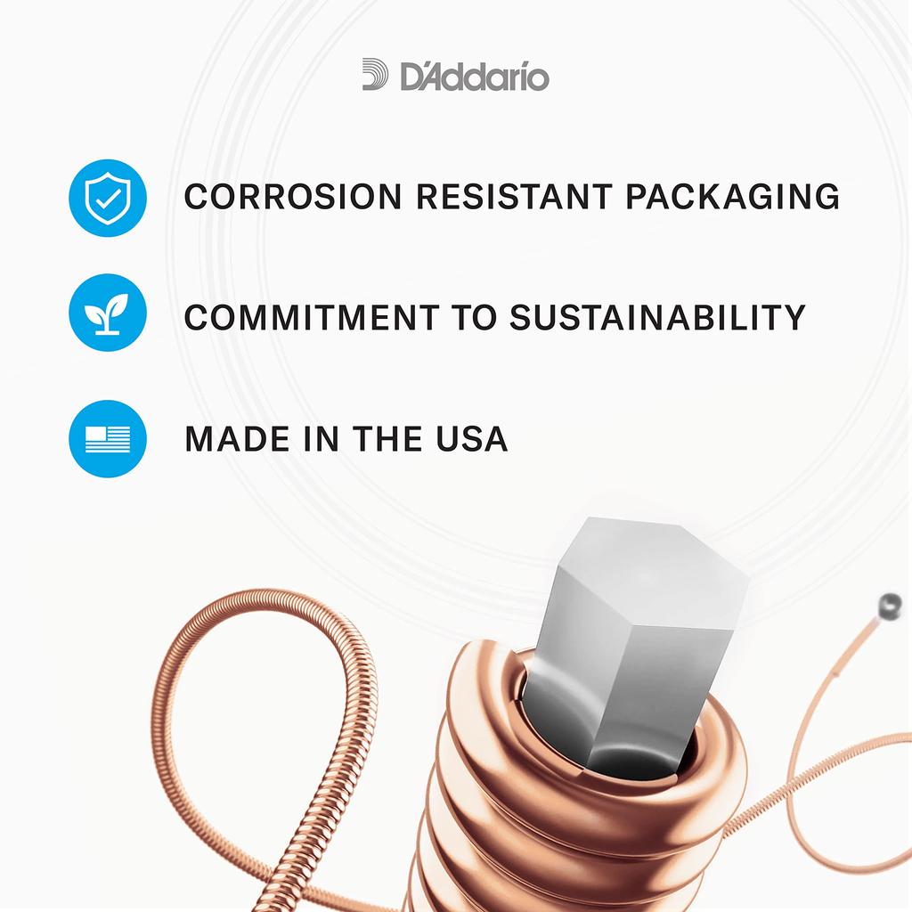 Acoustic Guitar Strings Phosphor Bronze Extra Light 3set Pack D'Addario .010-.047 EJ15-3D []