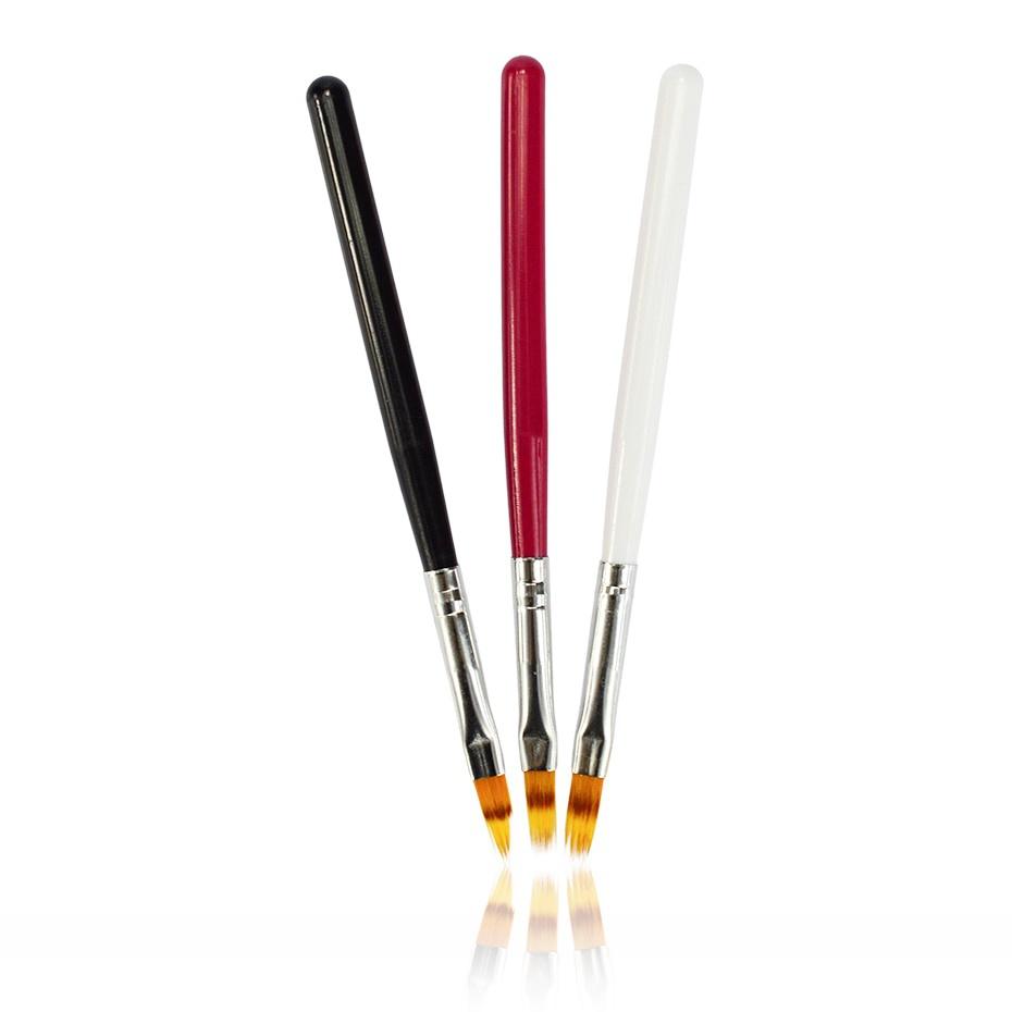 2 шт., УФ-гель-кисть для ногтей, ручка с деревянной ручкой, нейлоновые ручки для лака для волос, градиентный цвет, рисунок, черный, белый, розовый, маникюрные инструменты для ногтей