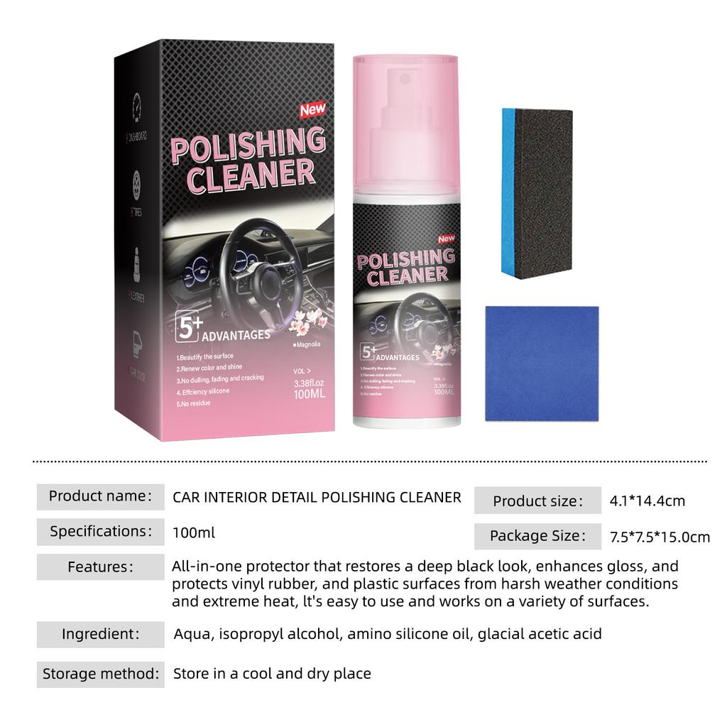 Car Interior Polishing Agent Interior Polishing Decontamination Maintenance Maintenance Polishing 100ml