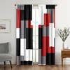 Plaid Pattern Curtains Stylish Rod Pocket Window Treatment for Living Room Bedroom Decor  Red,White,Grey,Black Colors 2 Panels