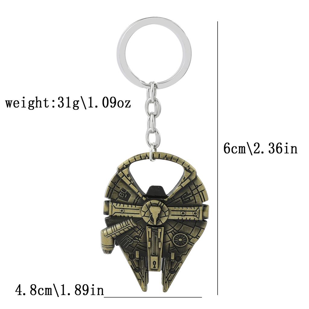 Movie Star War Spaceship Sign Robot Keychain Collections Metal Pendant Keyrings Car Bag Key Chain Gifts