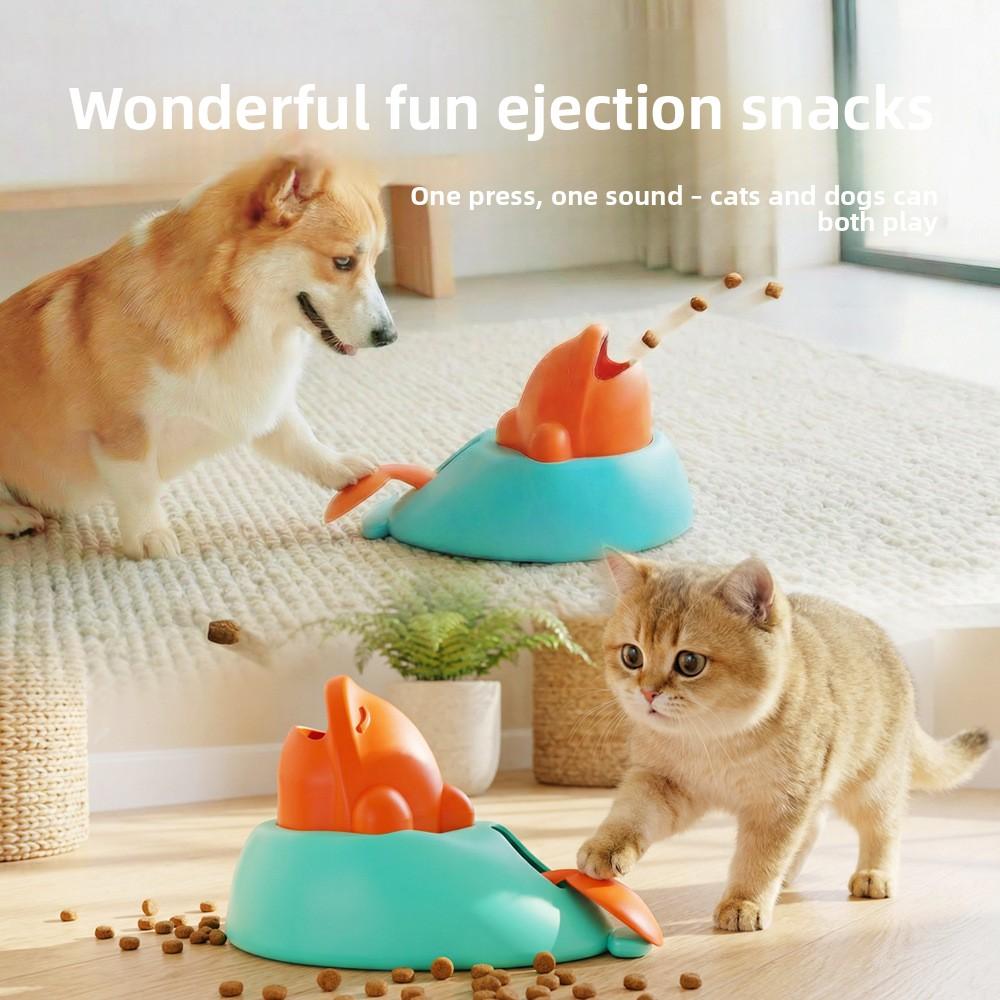Pet Training Feeding Toy Snacks Launcher - Supports Pellet, Block and Strip Style Interactive Dog Feeding Machine with Fun Interaction.