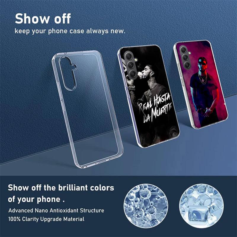 Rapper A-Anuel AA Real Phone Case for Samsung A16 A26 A36 A56 A17 A37 A57 A07 A06 A02S A03 A04S A05S Galaxy Note 20 10 A50S A71