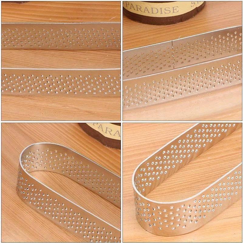 12Pcs Oval Round Muffin Tart Rings Stainless Steel Porous Tart Ring Perforated Cake Mousse Mold Cookies Cutter Pastry Quiche Mold Tool