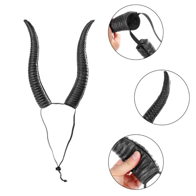 Adjustable Headband Cosplay Headwear for Halloween Party Wear Sheep Horn Hair Band Carnival Headpiece Party Supplies