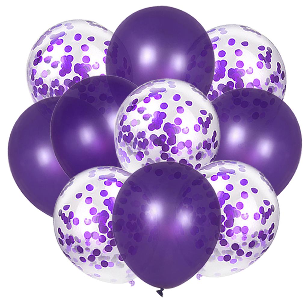 10PCS Gold Silver Metal Latex Confetti Balloons Baby Shower Wedding New Year Birthday Party Decorations Matte