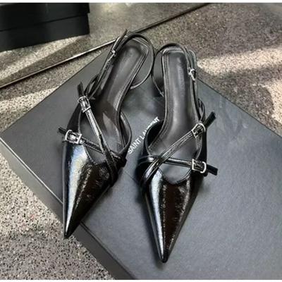 Новый стиль женские джинсовые босоножки на каблуке с острым носком туфли офисной леди красивые женские туфли на высоком каблуке сандалии zapatos mujer