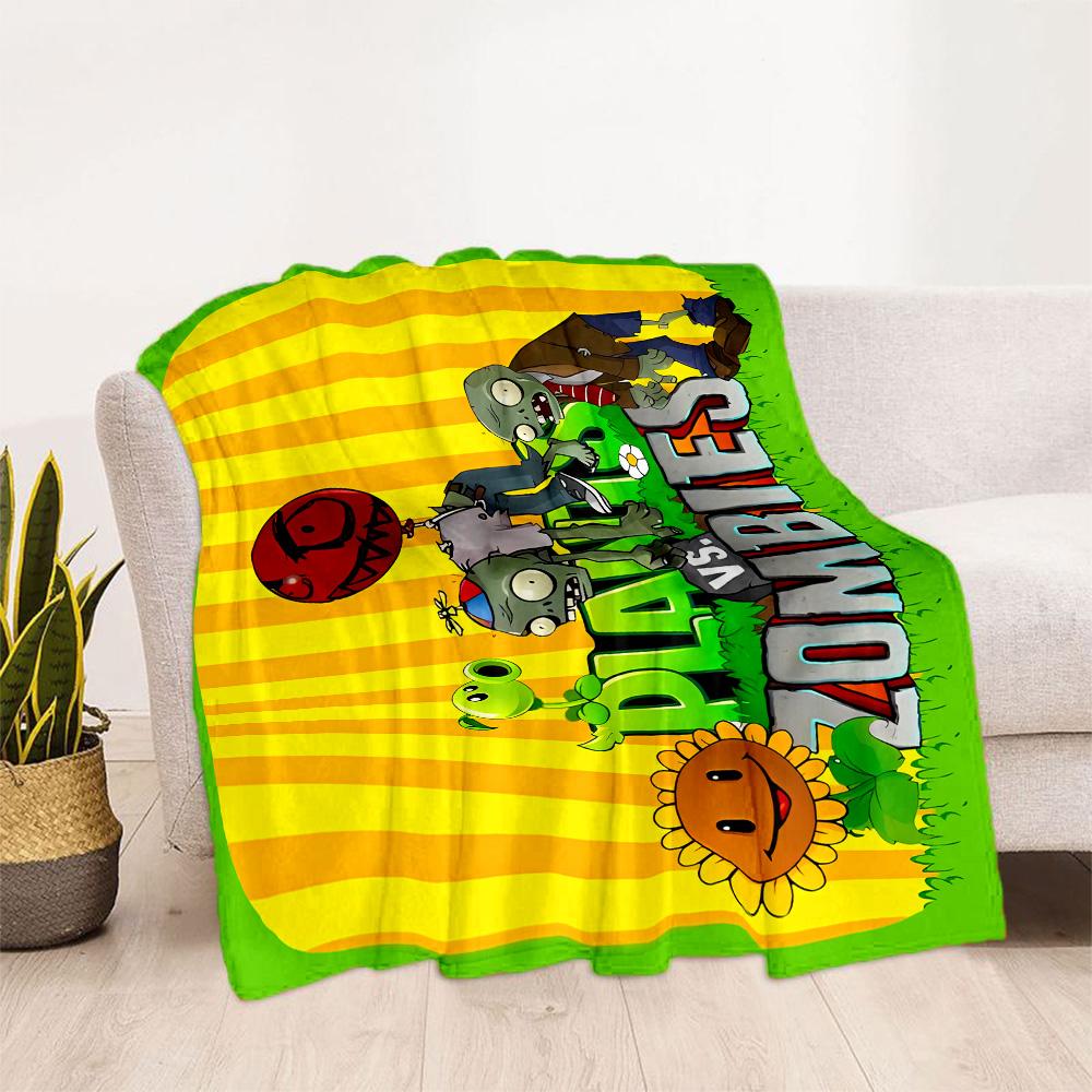 Plants Vs Zombies Adventure Blanket Warmthful Decor Perfect for Chair Office Sofa Four Seasons Multipurpose Modern Style
