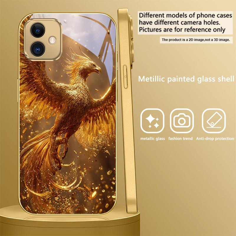 Роскошная Золотая Птица Для Samsung A 01 52S A04 A05S A10 A12 13 22 23 24 36 42 M02 Note 10 20Ultra 8 9 Золотой стеклянный чехол для телефона