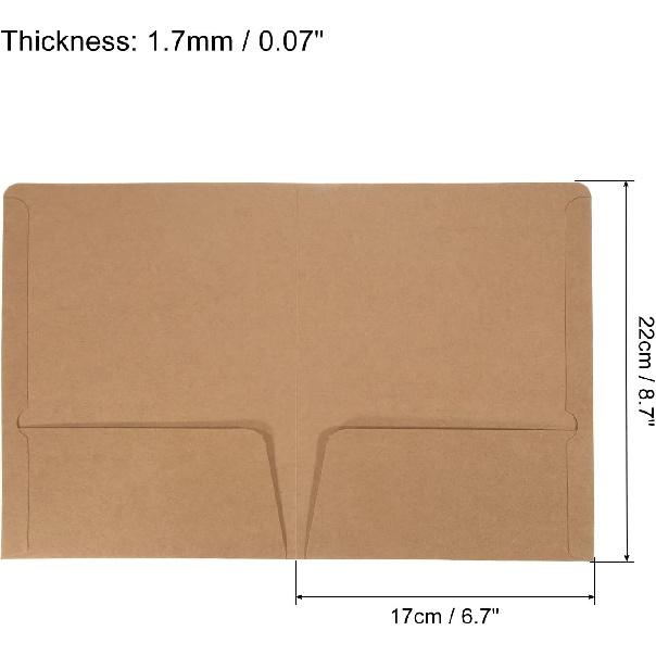 PATIKIL Two-Pocket Folders, 3 Pack A5 Size Letter Files Portfolio Storage Organizer Folder for Office Business, Brown