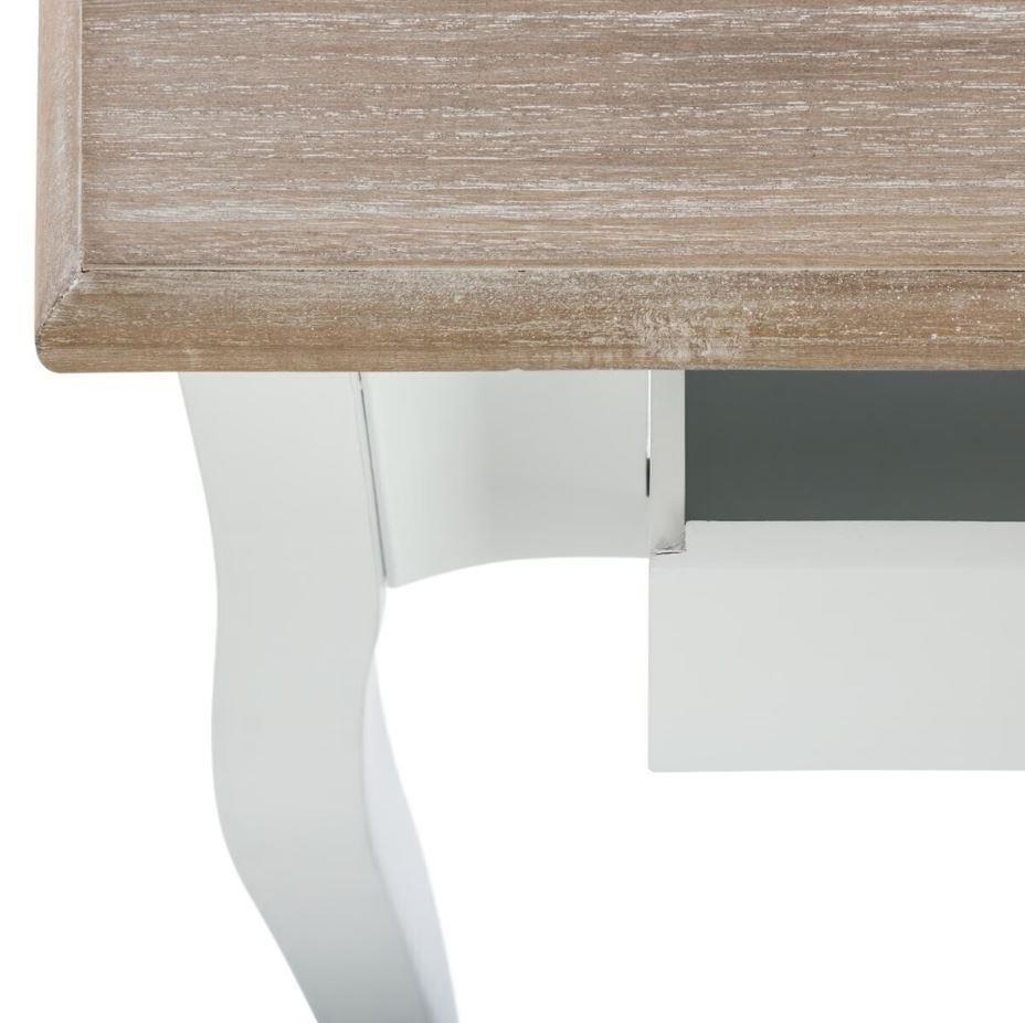 Chrysa white table with a classic drawer