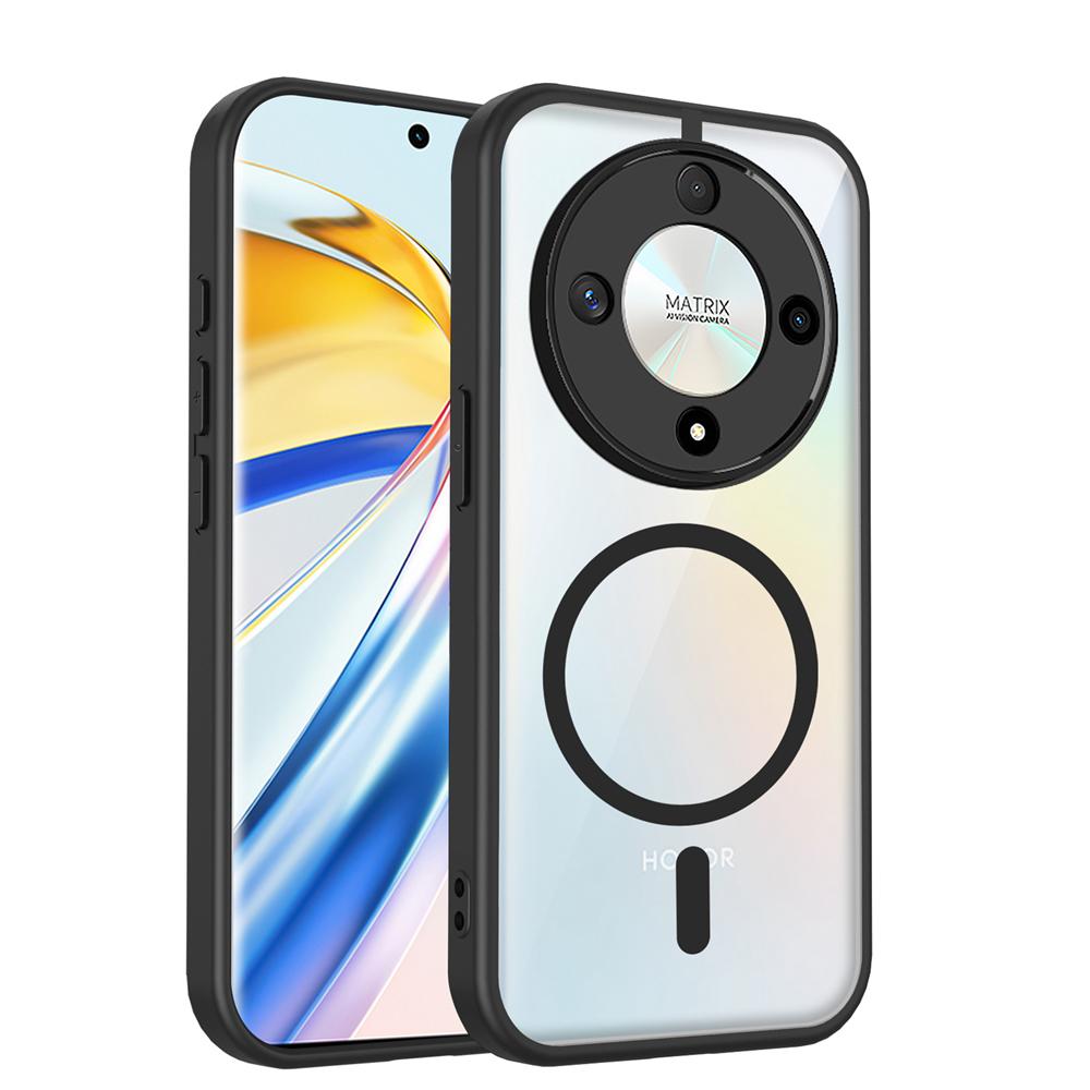 KEYSION Прозрачный магнитный чехол для телефона для HONOR X9d 5G Силикон+ПК HD Clear Ударопрочная задняя крышка для Huawei Magic 8 Lite 5G