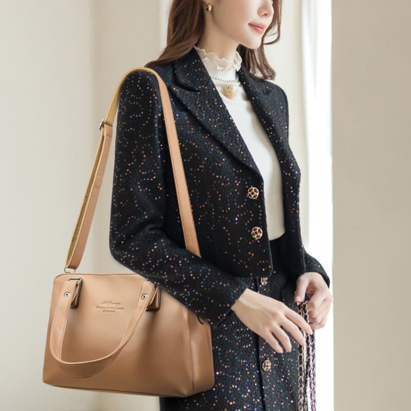 Простая и стильная сумка-тоут через плечо, сумка-мессенджер