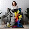 Anime-Picchu-Themed Soft Flannel Blanket All-Season Gift Sofa Bed Travel Office Warmth Wall Decor Autumn Winter P-Pokemo Fans