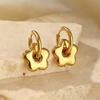EILIECK 316L Stainless Steel Metal Flower Necklace Earrings Set For Women Fashion Party Gold-Plated Jewelry Set Jewelry