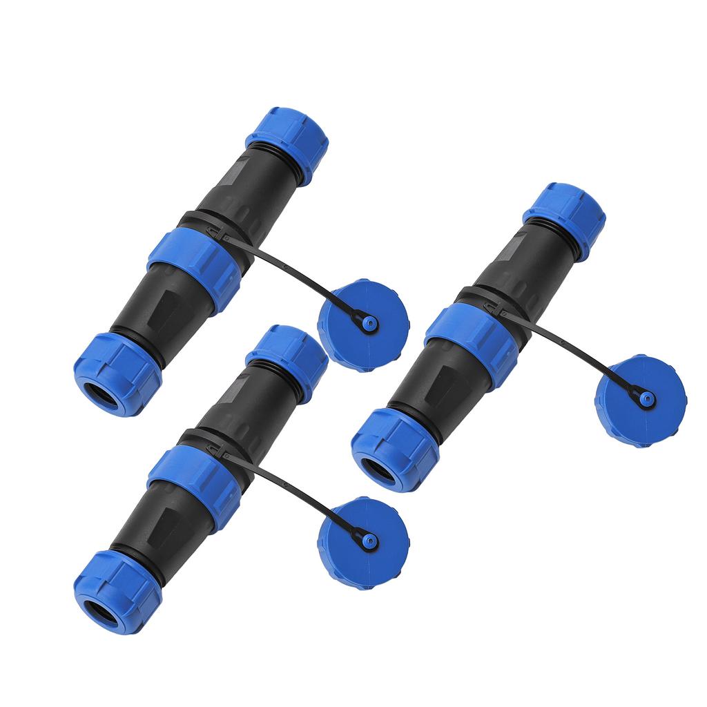 3PCS Industrial Electrical Power Cable Connector 2Pin IP68 Waterproof Aviation Bulkhead Connector AC