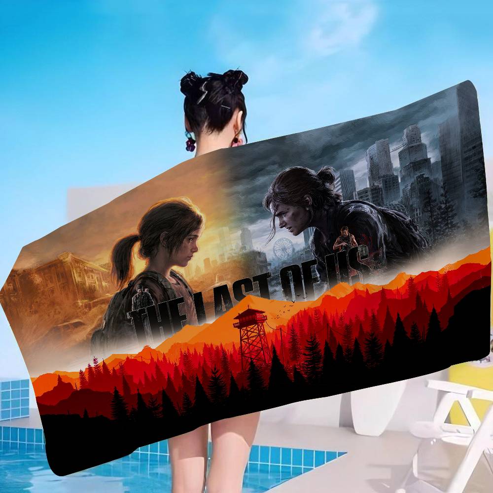 Игра The L-Last Of U-Us Микрофибровое одеяло Быстросохнущие пляжные полотенца Большой размер с принтом Супервпитывающее одеяло-полотенце для бассейна