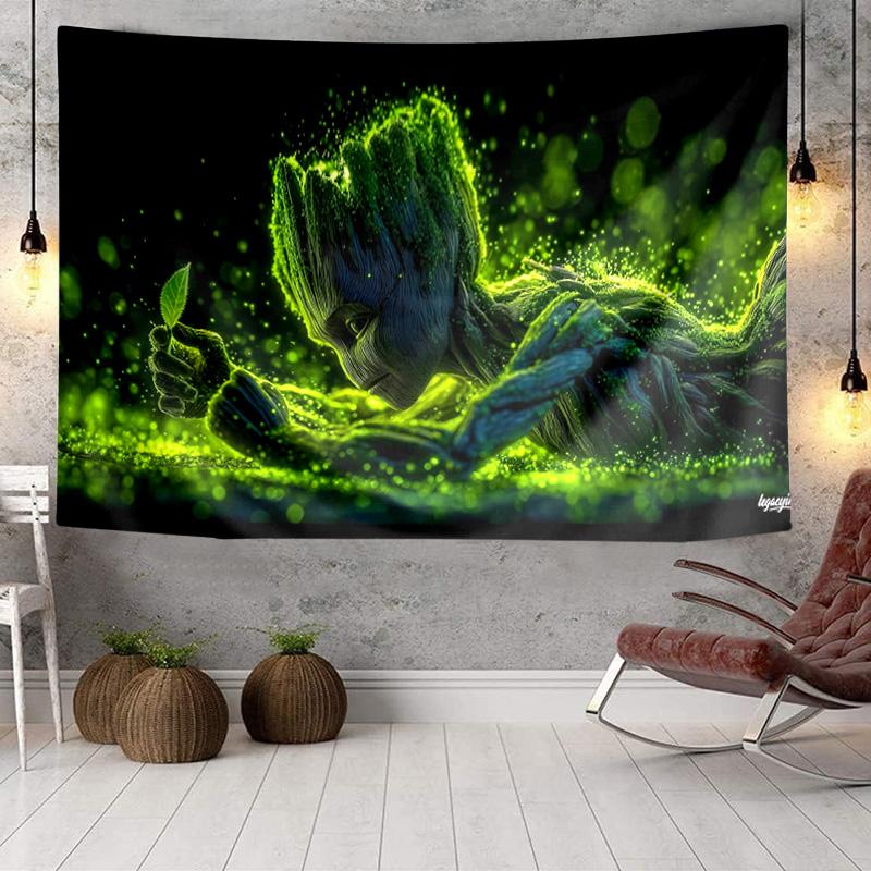 Groot Printed Tapestry, Wall Hanging,Livingroom, dormitory, Large Wall Decor, Fabric Decor Fan Birthday Gifts