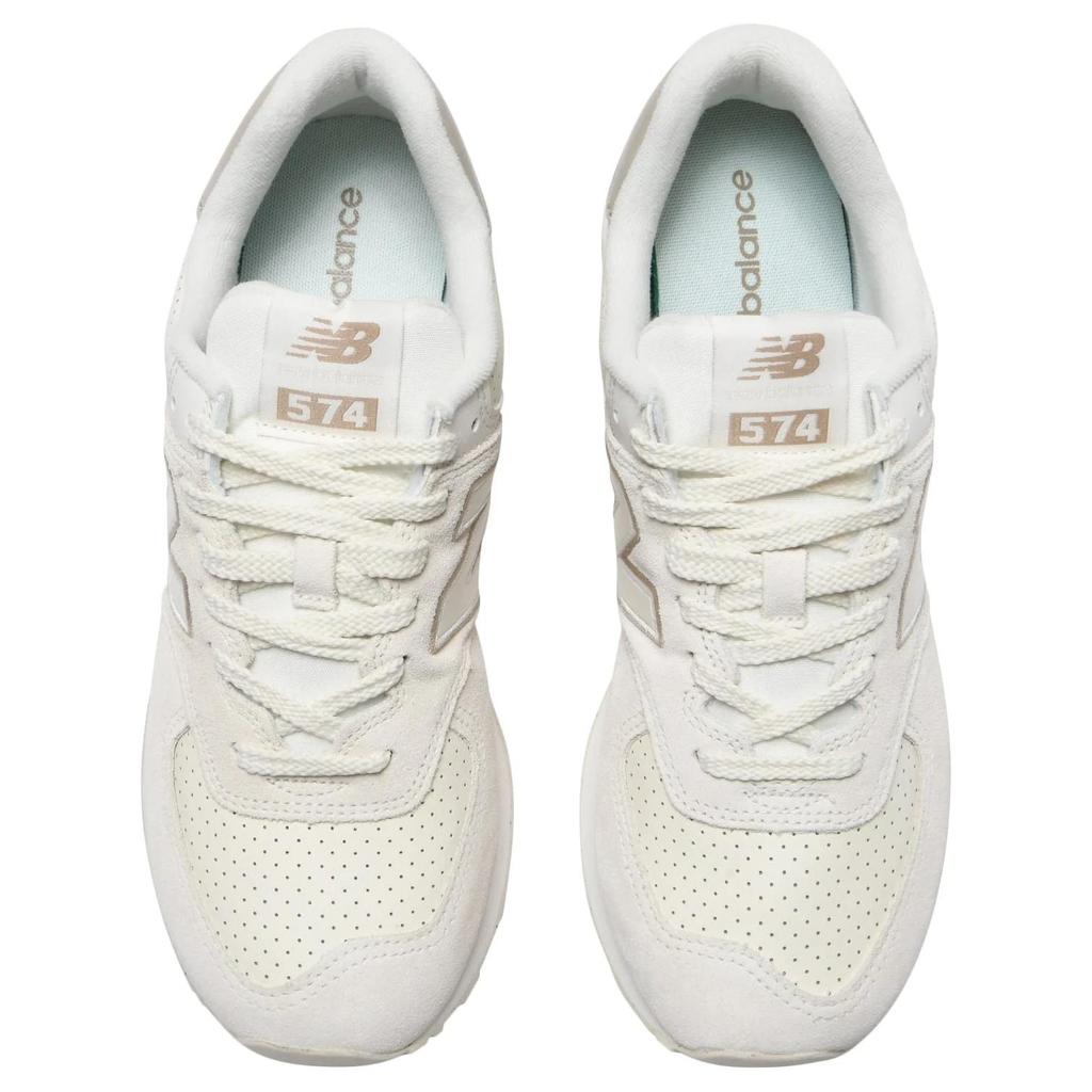 New Balance Nb 574 Comfortable Versatile Shock Absorption Low Top Casual Shoes Unisex Sneaker White Gray Brown U574NBS
